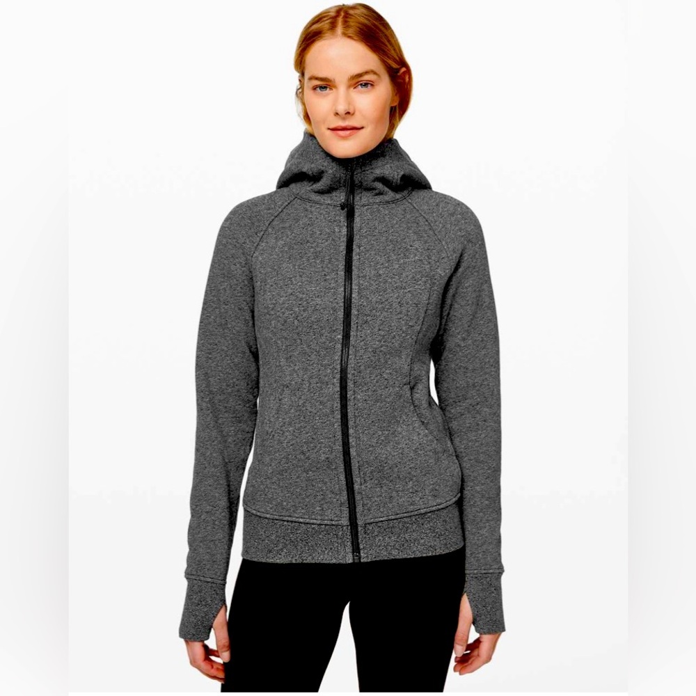 Lululemon Full Zip original Scuba in Heathered Speckled Black sz8